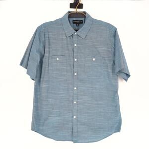 Beverly Hills Polo Club Mens Blue Button Down Short Sleeve Shirt - Size XL - GUC